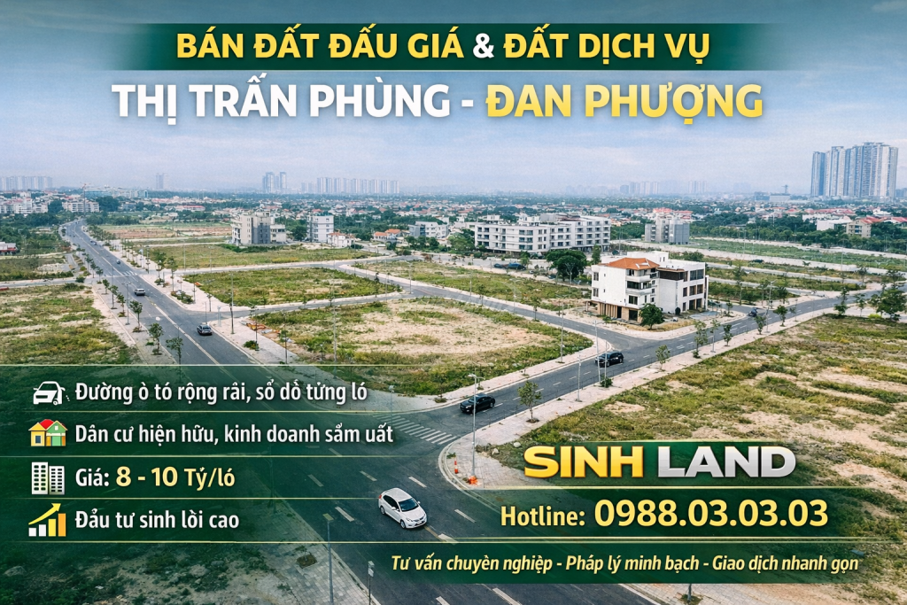 Đất đấu giá đất dịch vụ thị trấn Phùng