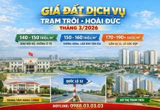 Giá đất dịch vụ Trạm Trôi Hoài Đức tháng 3/2026