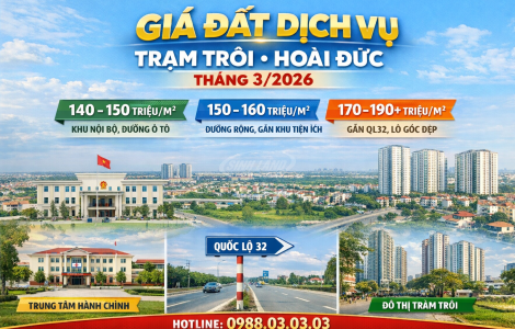 Giá đất dịch vụ Trạm Trôi Hoài Đức tháng 3/2026