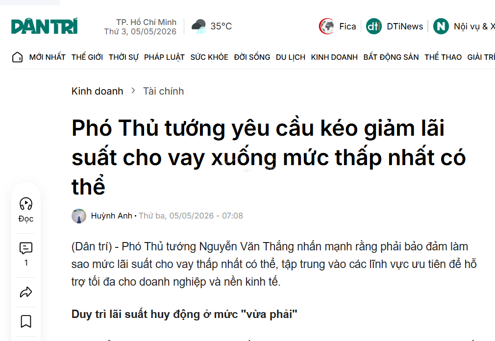 giảm lãi suất cho vay