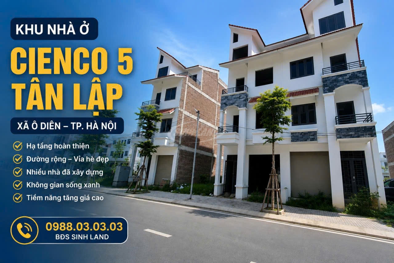 Giá Nhà Liền Kề Cienco 5 Tân Lập Tháng 6/2026