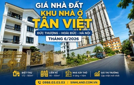 Giá nhà đất Khu nhà ở Tân Việt Đức Thượng tháng 6/2026